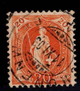 Switzerland Scott 82b 30c Orange 1901 stamp perf 11.5x12