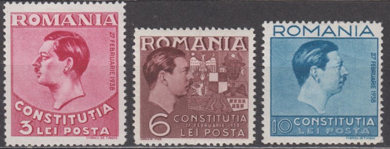 Romania Scott 472-474 1938 MH