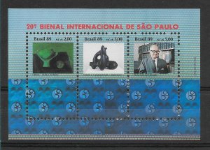 BRAZIL BRASIL 1989 20TH BIENAL SAO PAULO ARTISTS ART SOUVENIR SHEET MNH