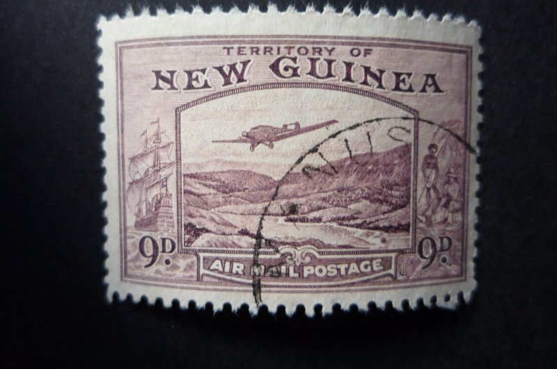 ***NEW GUINEA BULOLO 9d VIOLET AIRMAIL***VERY FINE USED***