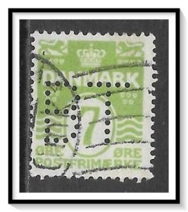 Denmark #91 Numeral Perfin Used