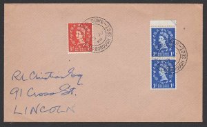 GB 1958 cover - E.A.T.P.O. DOWN / PETERBOROUGH SECT railway cds.............K449