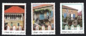 LEBANON - LIBAN MNH SC#655-657 LEBANESE TRADITIONAL HOUSES