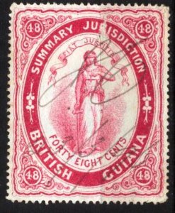 British Guiana Revenue Summary Jurisdiction 48c Used