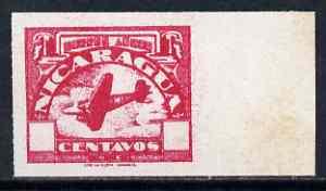 Nicaragua 1930c undenominated imperf essay in cerise prin...