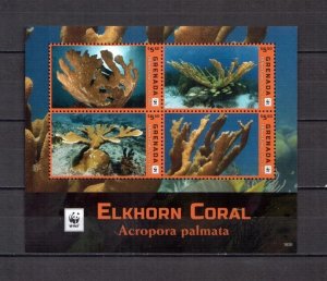 2016	Grenada	corales marine life wwf collective s/s MNH	379