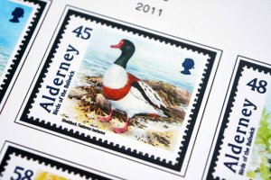 COLOR PRINTED ALDERNEY 1983-2018 STAMP ALBUM PAGES (80 illustrated pages)