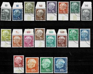 Saarland 1957, Sc. #289 and more used,  Theodor Heuss, 1st Federal President