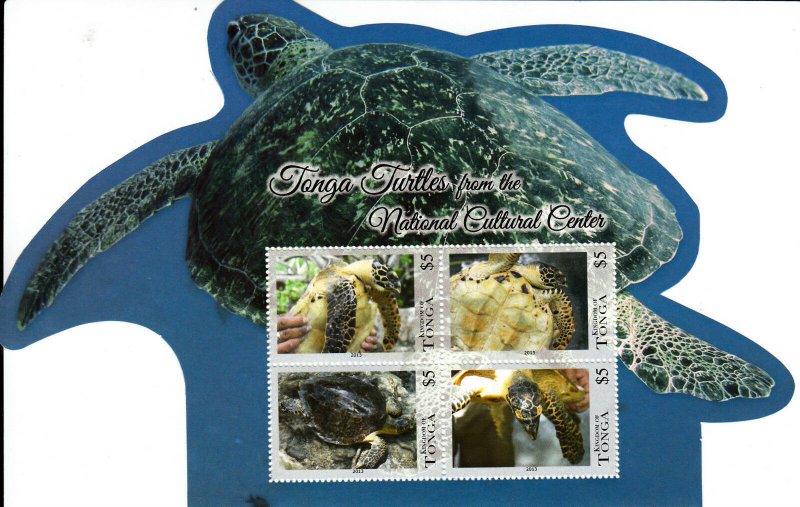 Tonga 2013 MNH National Cultural Center Turtles 8v on 2 Die Cut Sheets Reptiles 