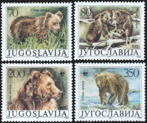 Yugoslavia #1880-1883  MNH - Bears Wildlife WWF (1988)