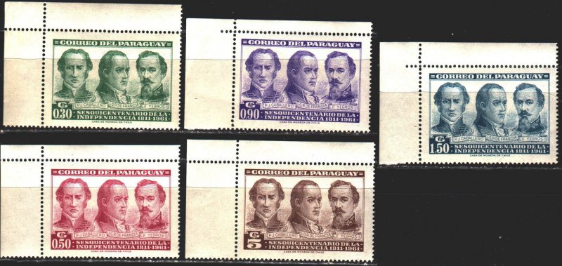 Paraguay. 1961. 891-97 from the series. 150 years of independence, revolution...