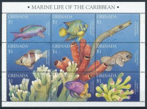 [109095] Grenada 1995 Marine life fish sponge Mini sheet MNH