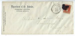 O18 6cent LINCOLN DEPT OF THE INTERIOR STAMP ON OFFICIAL ENVELOPE 1877 - Q99