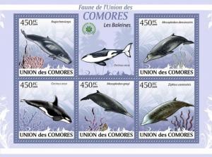 COMORES 2009 SHEET WHALES BALEINES BALEIAS BALLENAS BALENE MARINE LIFE cm9405a