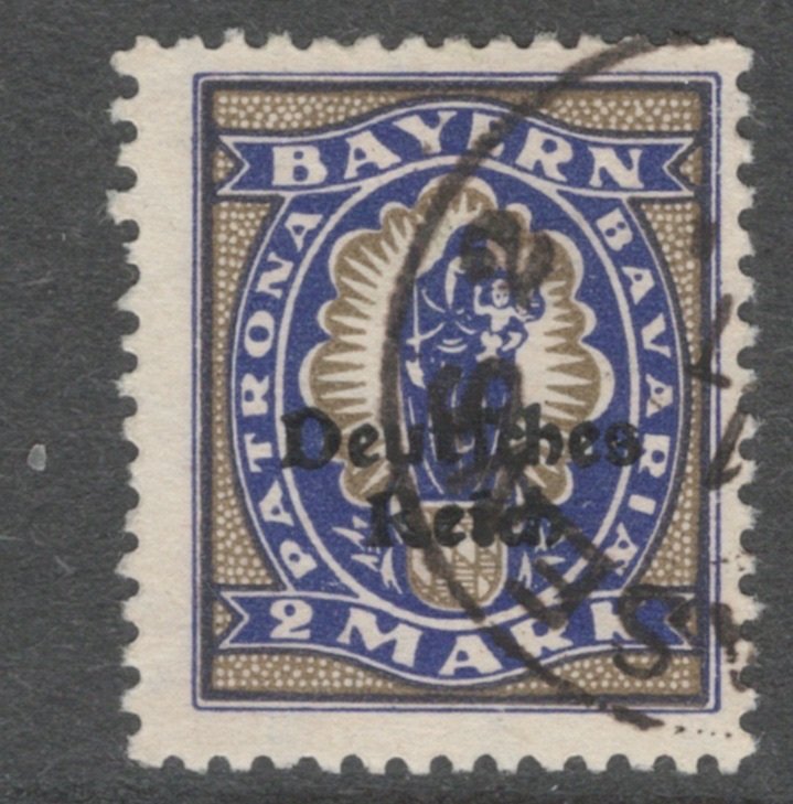 German States - Bavaria 1920 Madonna & Child Overprint 2m Scott # 269