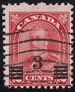 Canada #191 3 cent King George 5 Stamp used AVG