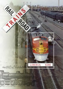 Liberia - 2013 - TRAINS - Souvenir Sheet - Stamp - MNH