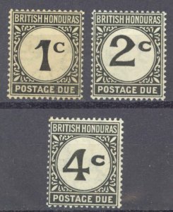 British Honduras Sc# J1-J3 MH 1923-1964 Postage Due