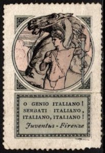 1917 Italy WW I Propaganda Poster Stamp Oh Italian Genius! Stay Italian Italian!