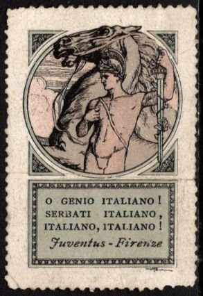 1917 Italy WW I Propaganda Poster Stamp Oh Italian Genius! Stay Italian Italian!