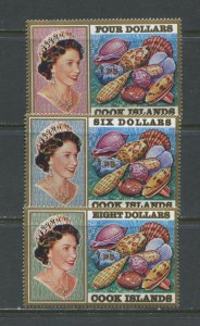 Cook Islands QEII 1975 high values mint o.g. hinged