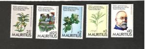 Mauritius SC #553-57 ANNIV. OF THRE DISCOVERY OF TUBERCLE BACILLUS MNH stamps