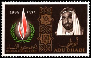 Abu Dhabi #42-44, Complete Set(3), 1968, Never Hinged