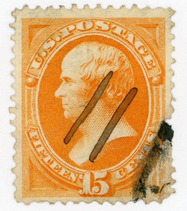 #189 - 1879 15c Webster, red orange.  Used average.