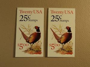 USPS Scott 2283a 25c 2 Books Pheasant 1988 40 Stamps Mint...