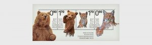 2017    BOSNIA  -  BROWN BEAR & LYNX ENDANGERED ANIMAL MINI SHEET UNMOUNTED MINT