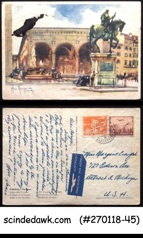 SWITZERLAND - 1950 LODGE OF THE ORCAGNA PICTURE POSTCARD TO USA WITH STAMPS