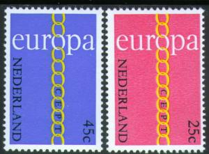 Netherlands Scott 488-489 MH* 1971 Europa 1971 set