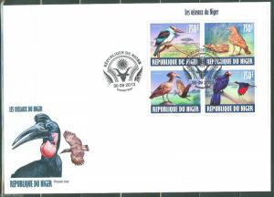 NIGER 2013  BIRDS OF NIGER  SHEET  FIRST DAY COVER