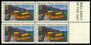 US Sc 1452 VF/MNH Mail Early Block - 1972 6¢ Wolf Trap Farm - P.O. Fresh