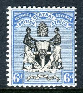 NYASALAND-1895 6d Black & Blue.  A mounted mint example Sg 24