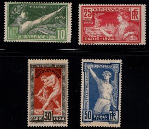 FRANCE Scott 198-201 Complete 1924 Paris Olympic stamp set