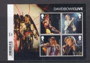 GB LOT 2018 DAVID BOWIE LIVE S/SHEET MNH PO FRESH AT FACE VALUE