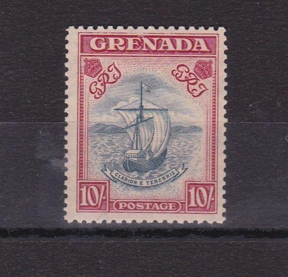 GRENADA  1938 - 50 S G 163 10/- STEEL BLUE & CARMINE  M / H 