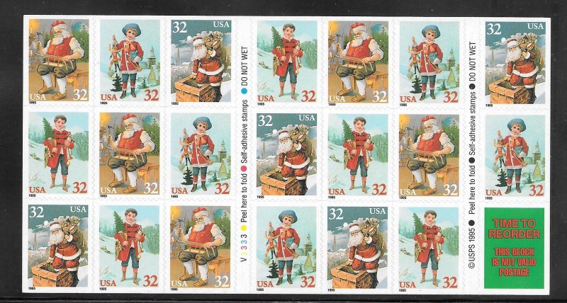 #3008-3011a MNH Complete Booklet Pane Plate #V3333