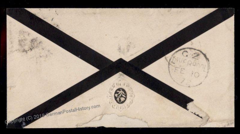 England 1872 Britain Ontariao Canada Mourning Transatlantic Mail Cover 77459