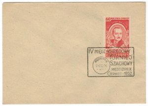 Poland 1952 Cover Special Cancellation Sport International Chess Tournament