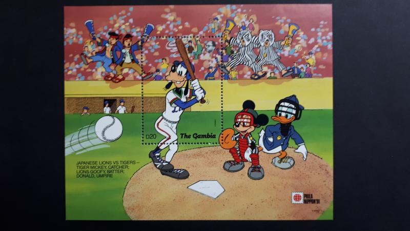 Disney - Gambia 1991. - Sports / Baseball ** MNH Block