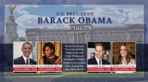 Gambia - SC#3384 Pres. Barack Obama Visits United Kingdom Sheet of 4 Stamps MNH