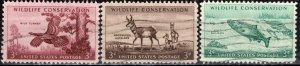 U.S.A.; 1956: Sc. # 1077-1079: Used Cpl. Set