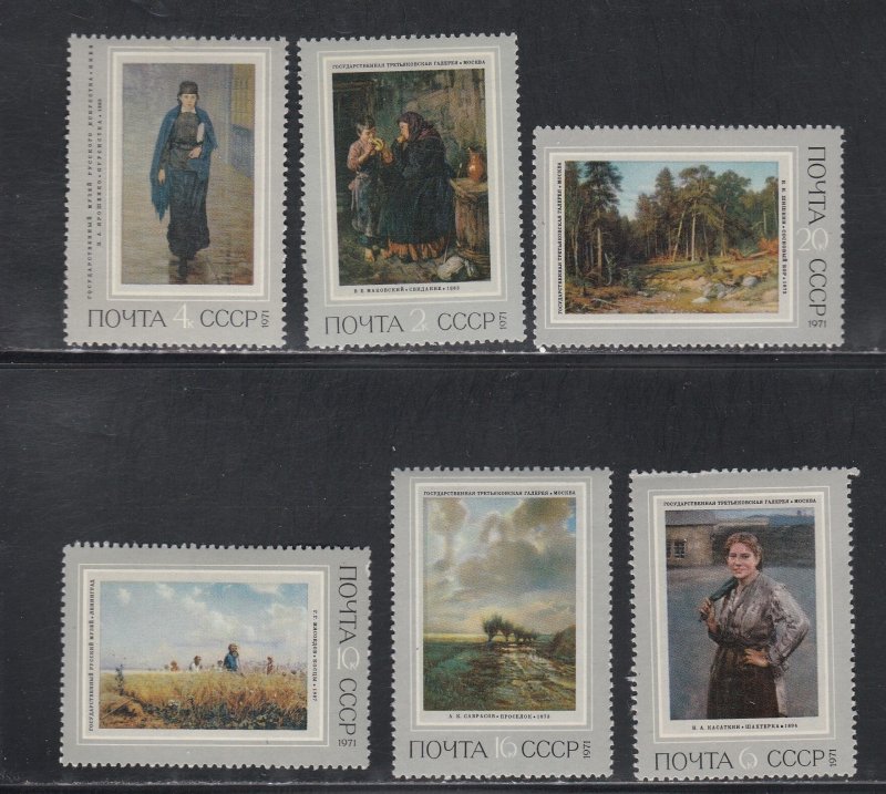 Russia # 3896-3901, Paintings, Mint Hinged, 1/3 Cat.