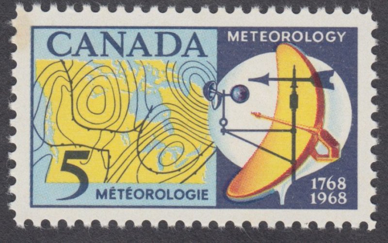 Canada - #479ii Meteorology, HB, Red Over Blue Variety - MNH, Unitrade CV.$20