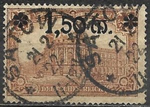 Germany 1920 Used Stamp Scott #116 Surcharged 1.5 Mark On 1 Mark