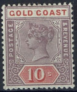 GOLD COAST SG23 1889 10/= DULL MAUVE & RED MNH (d)