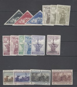 Spain Scott 418-32 and E8, mint hinged