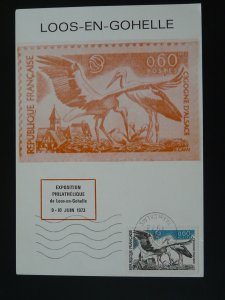 bird stork maximum card France 1973